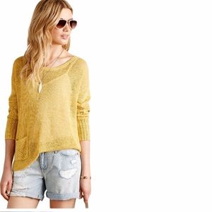 Anthropologie Sparrow yellow knit sweater